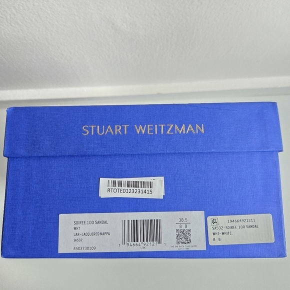 New Stuart Weitzman Soiree 100 Strappy White Nappa Leather Sandal Heels 8 US - Picture 16 of 16